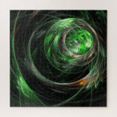Rond de Wereld Groene Abstracte Kunst Legpuzzel (Horizontaal)