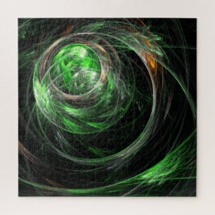 Rond de Wereld Groene Abstracte Kunst Legpuzzel