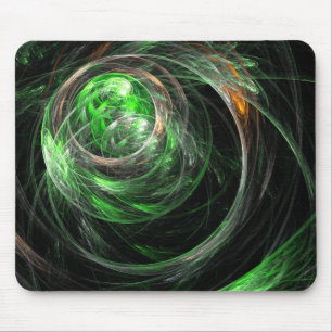 Rond de Wereld Groene Abstracte Kunst Mousepad Muismat