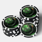 Rond de Wereld Groene Abstracte Kunst Poker Chips (Opstapeling)