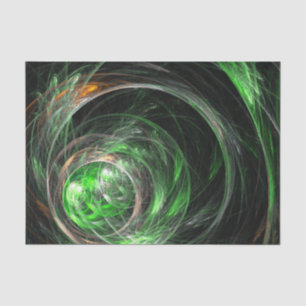 Rond de Wereld Groene Abstracte Kunst Tissuepapier