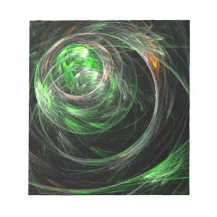 Rond de Wereld Groene Abstracte KunstBlocnote Notitieblok