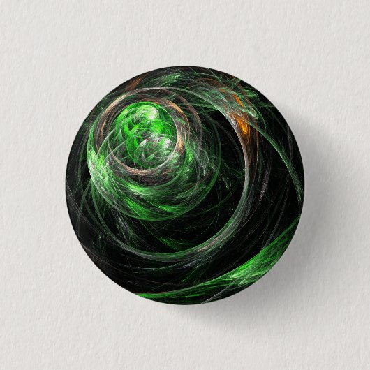 Rond de World Green Abstract Art Button (rond) (Voorkant)
