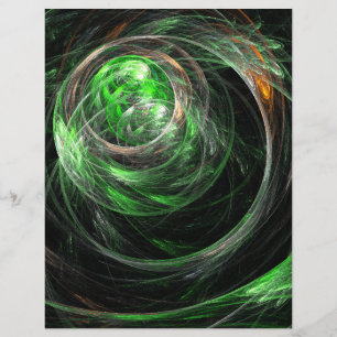 Rond de World Green Abstract Art Flyer