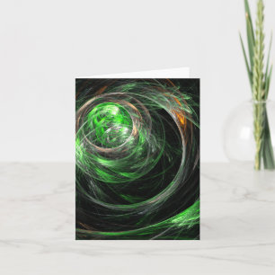 Rond de World Green Abstract Art Note Card Kaart