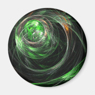 Rond de World Green Abstract Art Round Magnet Magneet