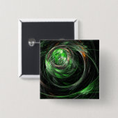 Rond de World Green Abstract Button (vierkant) (Voorkant /achterkant)