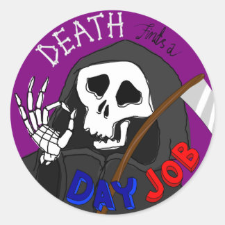 Rond Death Trouve Un Sticker De Dessin De Jour