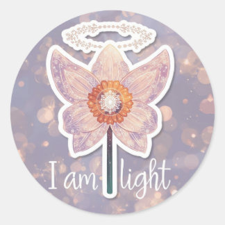 Rond December Birth Flower Round Sticker Narcissus