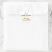 Rond Décembre Mariage Noms Sticker Monogram (Sac)