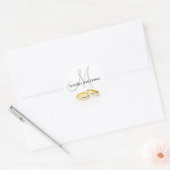 Rond Décembre Mariage Noms Sticker Monogram (Enveloppe)