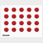 Rond Deep Red Rose Round Envelope Seal Sticker (Feuille)