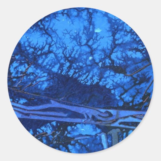 Rond "Deep Waters #3" Sticker Abstract Design (Devant)