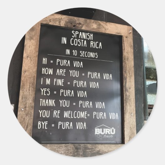 Rond Définitions du Sticker Pura Vida (Devant)
