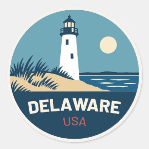 Rond Delaware USA – Vintage Travel Sticker