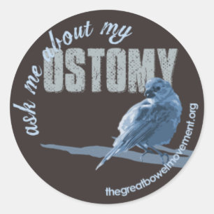 Rond Demandez-moi Ostomy Little Birdie Sticker