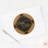Rond Dentelle Delicate Or Enregistrer le sticker Date (Enveloppe)