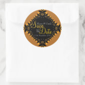 Rond Dentelle Delicate Or Enregistrer le sticker Date (Sac)