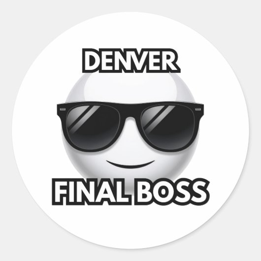 Rond Denver Final Boss Cool Emoji Sticker (Devant)