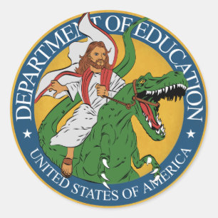 Rond Département de l'éducation - Jésus sur un Sticker 