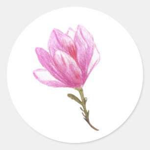 Rond Dessin de fleurs roses, Sticker de dessin floral