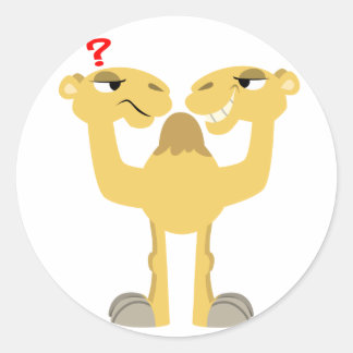 Rond Deux côtés du même Sticker Cartoon Camel