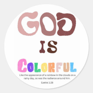 Rond Dieu est Sticker coloré, Sticker Texte Arc-en-ciel