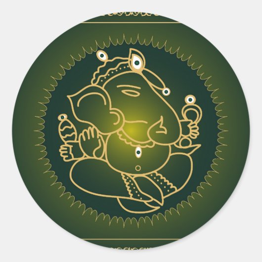 Rond Dieu Ganesha en vert - Sticker (Devant)