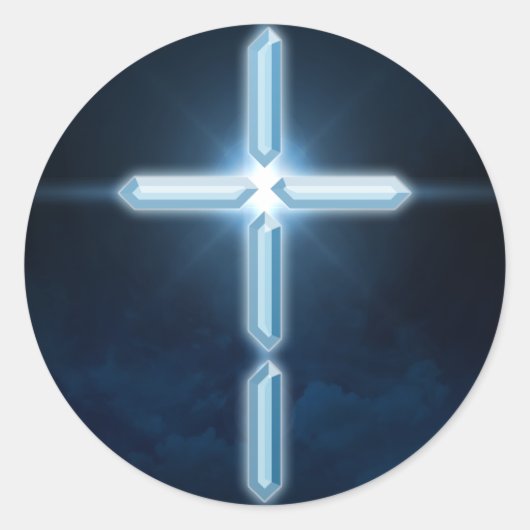 Rond Digital Christian - Digital Cross Sticker Decal (Devant)