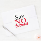 Rond Dites non aux médicaments - Sticker simple (Enveloppe)