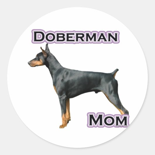 Rond Doberman Pinscher Mom 4 - Sticker (Devant)