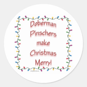 Rond Doberman Pinschers Faire Noël ... - Sticker