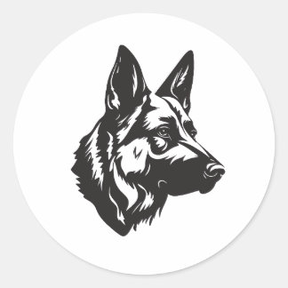Rond Dogfather Shepherd Face Sticker