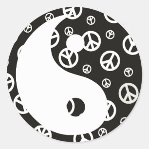 Rond Donner une chance à la paix 1 Yin et Yang Sticker