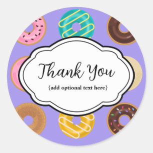 Rond Donuts Sticker Merci personnalisables