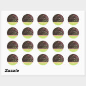 Rond Doux Pink & Mint Dandelions Mariage Favor Sticker (Feuille)