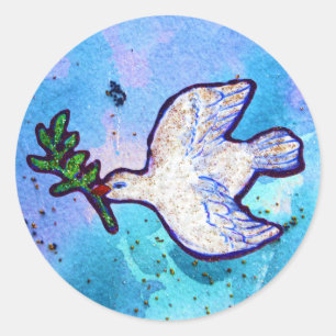 Rond Dove Flying In The Blue Sky Sticker