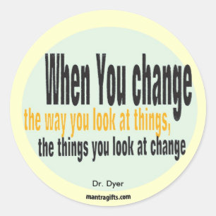 Rond Dr. Wayne Dyer Quotation Sticker