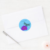 Rond Dragonfly Whimsical Sur Sticker Flower (Enveloppe)
