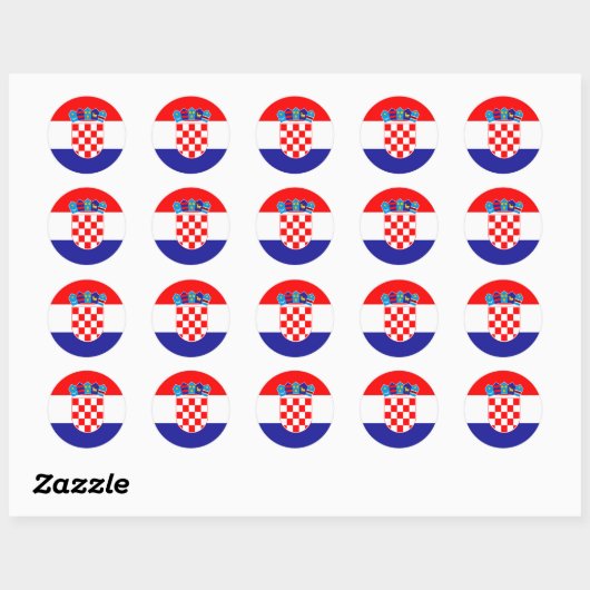 Rond Drapeau Croatie Sticker (Feuille)