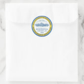 Rond Drapeau de Boston, Massachusetts Sticker ovale (Sac)