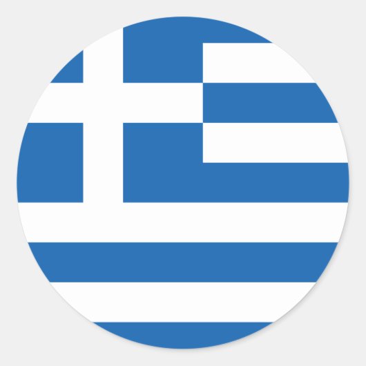 Rond Drapeau de Grèce Sticker (Cercle) (Devant)
