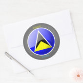 ROND DRAPEAU DE ST LUCIA SUR STICKER (Enveloppe)