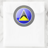 ROND DRAPEAU DE ST LUCIA SUR STICKER (Sac)