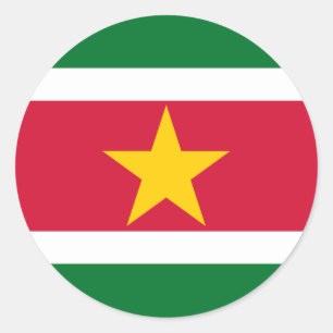 Rond Drapeau de Suriname Sticker