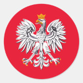 Rond Drapeau polonais & Aigle, Pologne sticker de mode  (Devant)