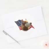 Rond Drapeau rougeois Husky - Sticker (Enveloppe)