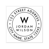 Rond dubbel Grensoverschrijdend Modern Monogram te Zelfinktende Stempel (Design)