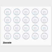 Rond Dusty Blue Gingham Baby Shower Favor Sticker (Feuille)