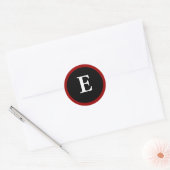 Rond E : Lettre E initiale E Sticker rouge, blanc et no (Enveloppe)